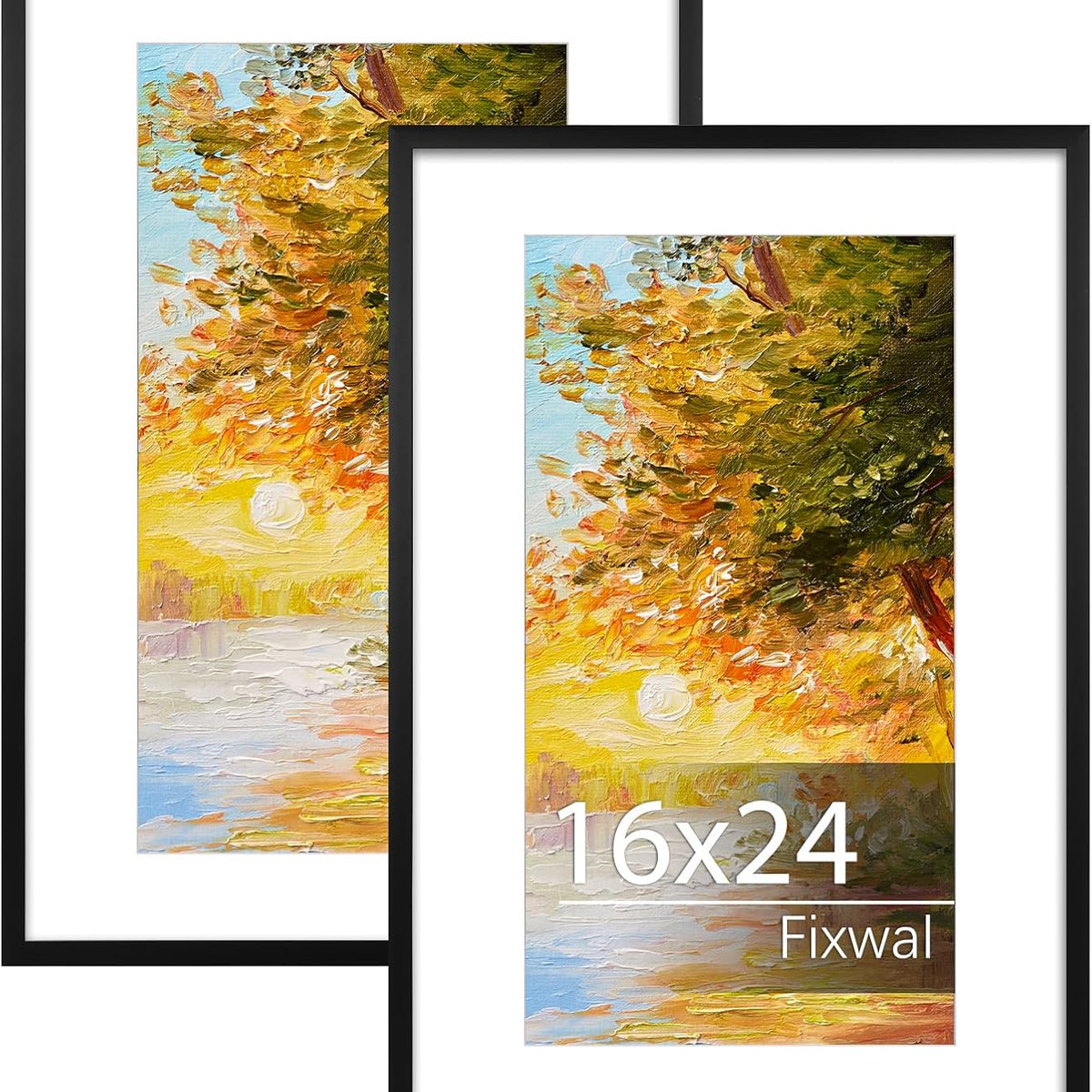 Fixwal 16x24 Picture Frame Set of 2, Black Poster Frames