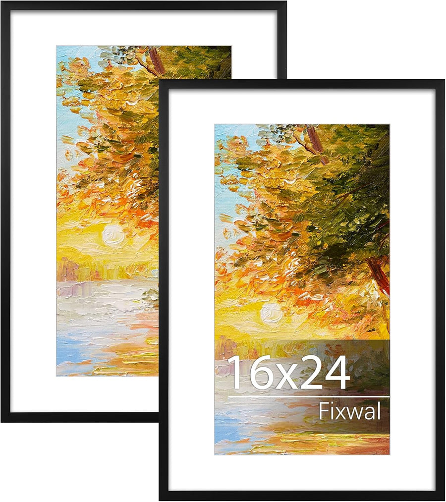 16x24 Picture Frame Set of 2, Black Poster Frames