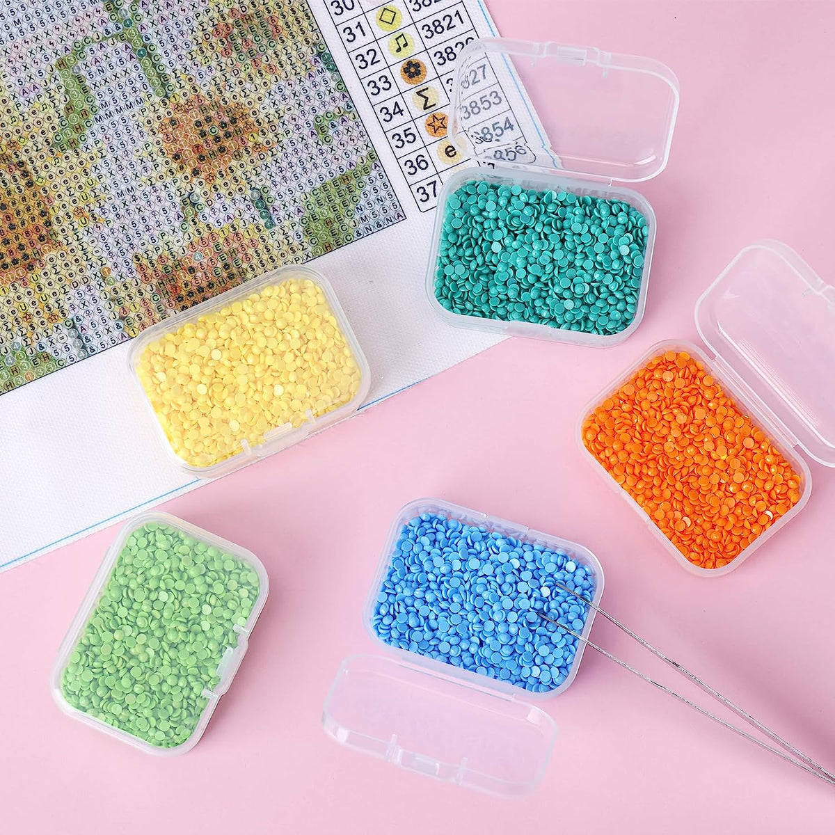 28 Pack Small Storage Containers Mixed Sizes Clear Plastic Boxes Craft Organizers Rectangular Bins with Lids for Small Items Bead Art Craft Jewelry Projects