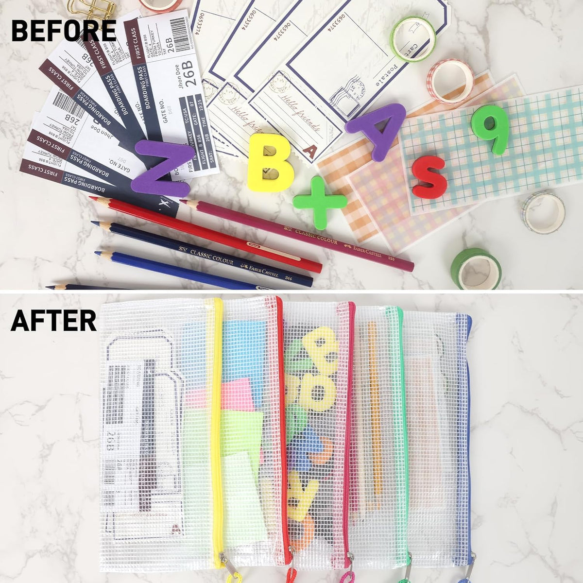 72pcs Pencil Pouches, Small Mesh Zipper Pouch, 16 Colors, 9.5x4.5 Inches for Bills, Cash, Cosmetics, Travel Storage, School and Office Supplies Organization