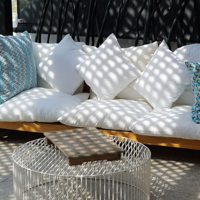 Fixwal Pack of 4 18x18 Outdoor Waterproof Pillows Inserts, Square Stuffer Pillow Form for Patio, White