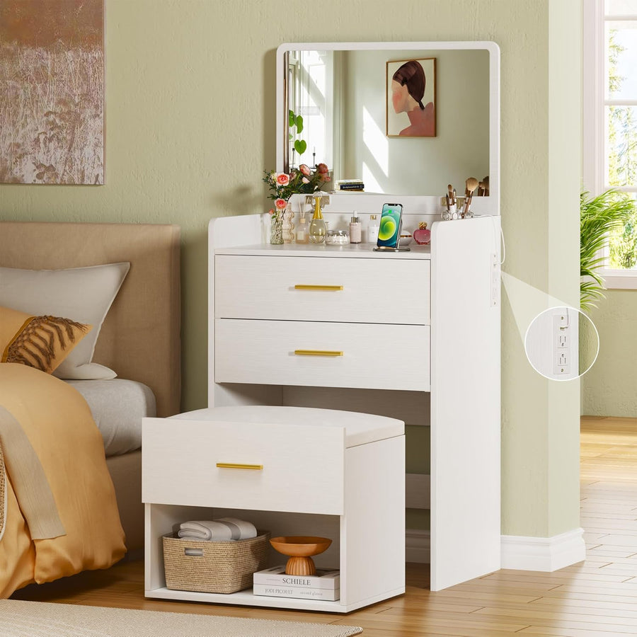 Vanity Desk with Flip-up Mirror
