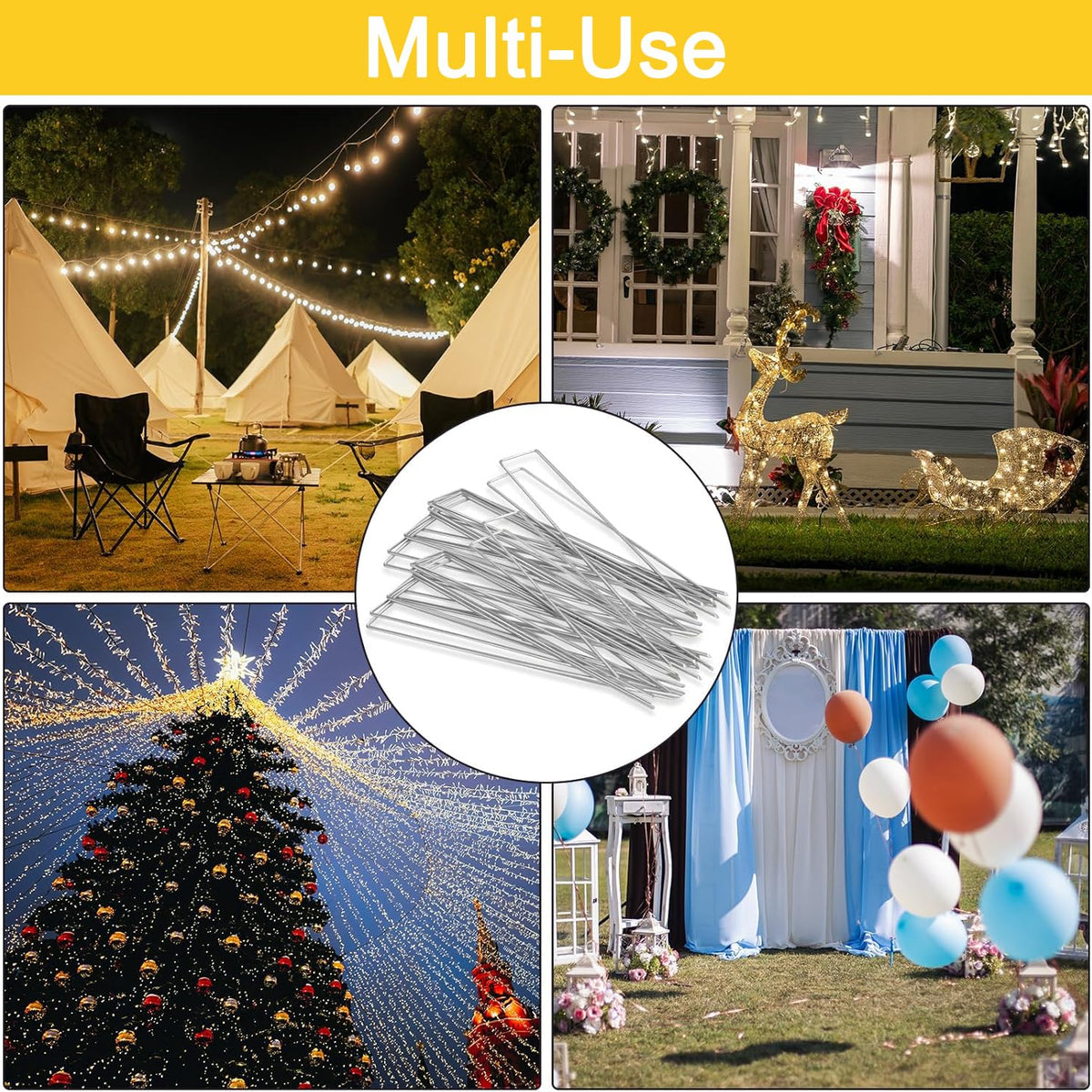 HongWay 5000 Pack 6 Inch Landscape Staples Bulk, Galvanized Garden Stakes 11 Gauge U-Shaped Pins Tent Stakes Yard Ground Staples for Landscaping Fabric, Lawn, Turf, Fence, Plant Cover, Irrigation