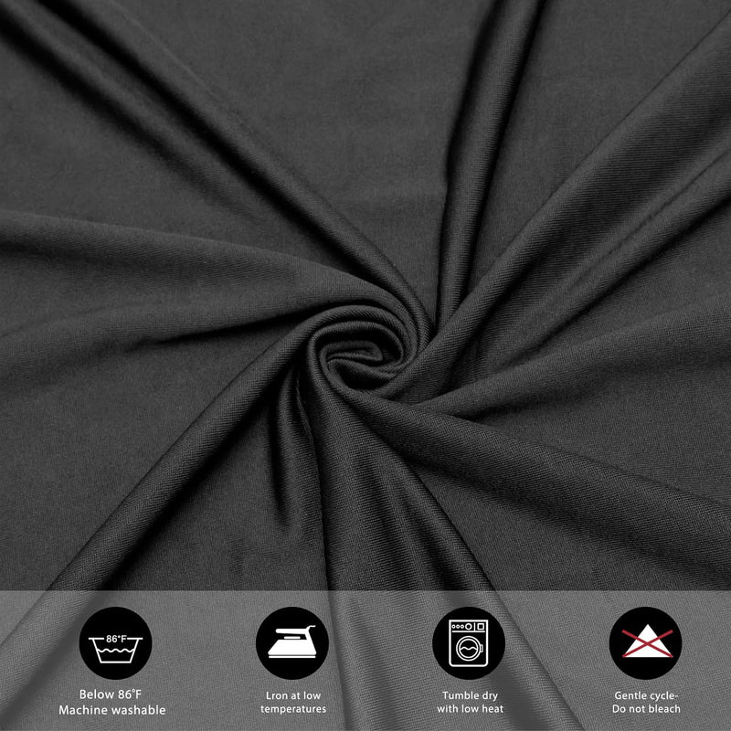 Fixwal Black Spandex Tablecloth for Rectangle Table 6ft, Table Skirt for Folding Table, Table Cover for Party, Show, Wedding and Birthday