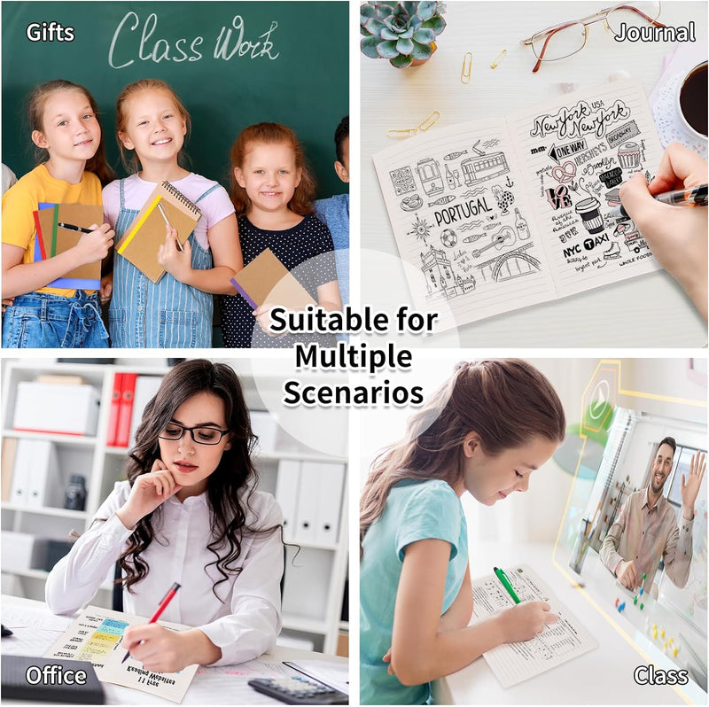 60 Pack A5 Kraft Notebooks, Composition Notebooks Lined Journal Bulk, 15 Colors with Rainbow Spines, 60 Pages for Kids Women Girls, School Office Supplies