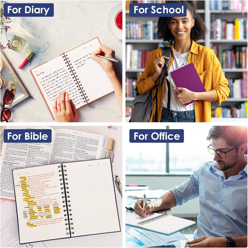 6pcs Hardcover Spiral Notebook, A5 Lined Spiral Journals 5.5x8.5in, 160 Pages Journal Notebook for Work, Office