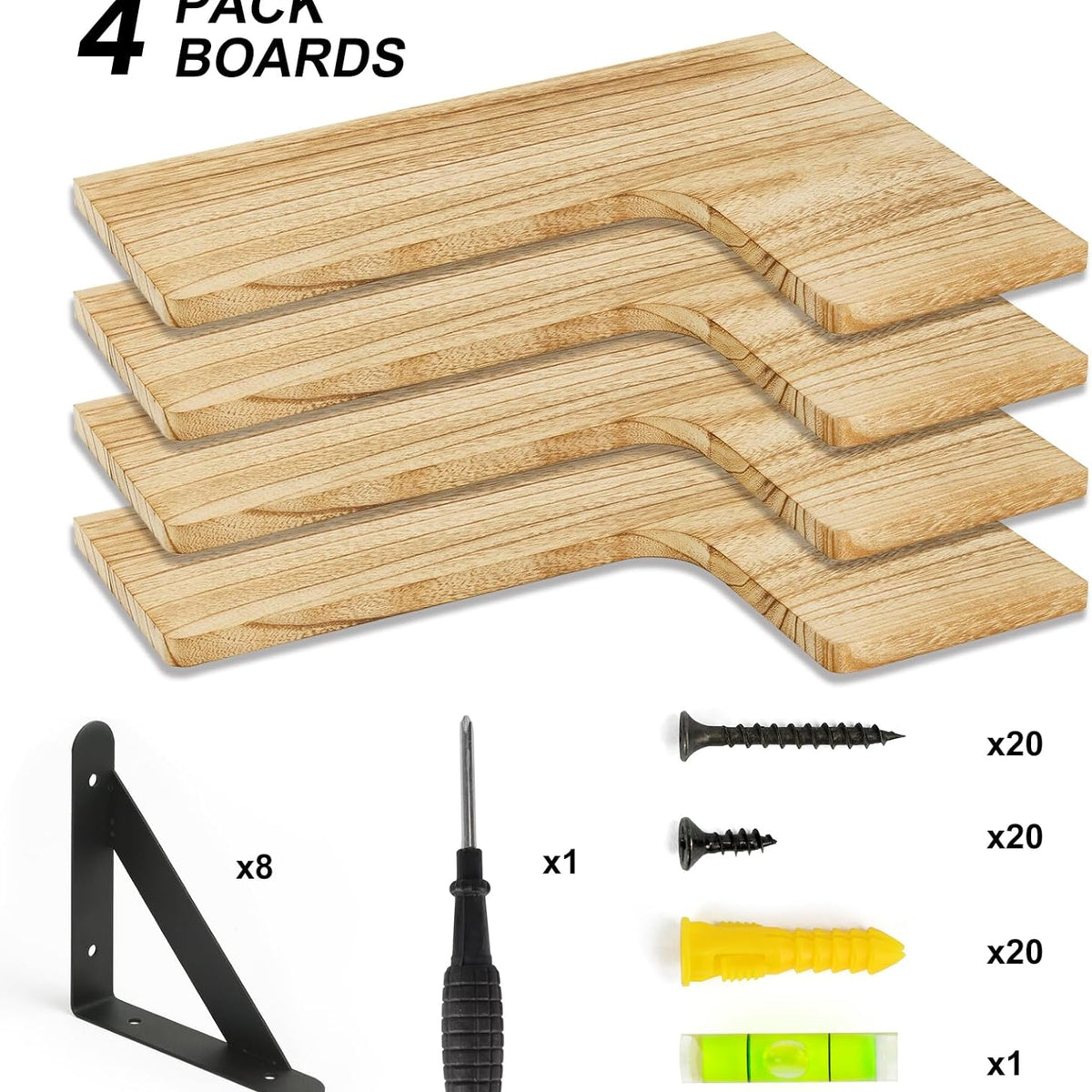 Corner Floating Shelves, Wall Mounted Corner Shelf for Bathroom, Kitchen, Bedroom, Home Decor, Laundry Room, Living Room(Set of 4 Rustic Brown)