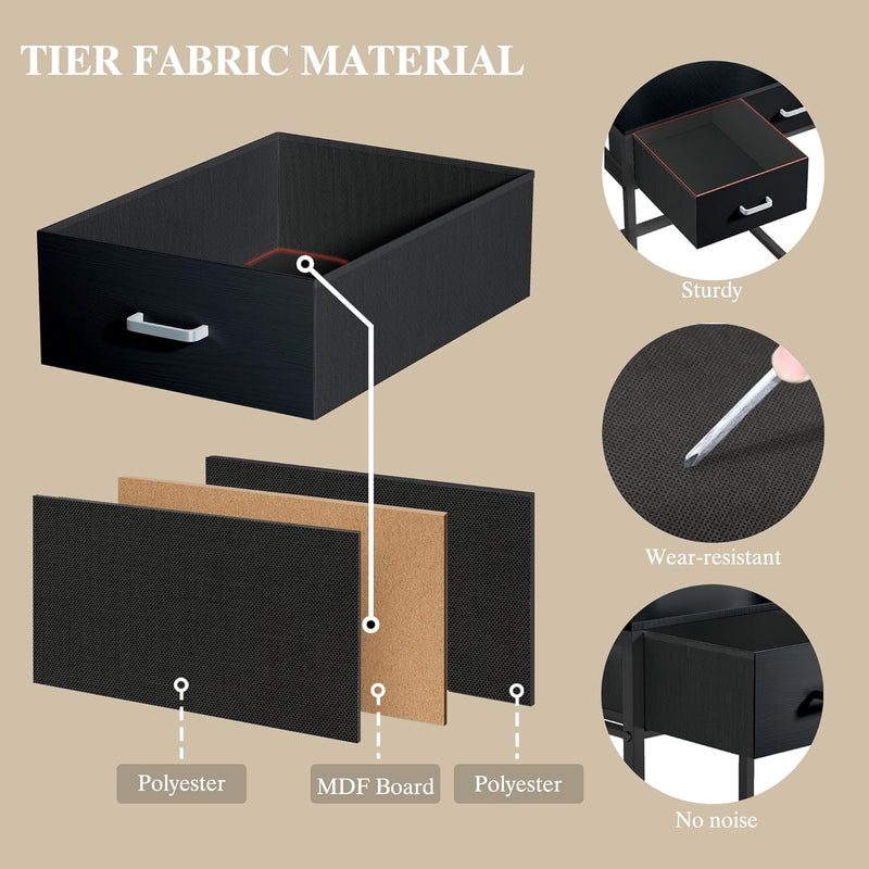Makeup Vanity Desk with Mirror and Lights, Small Vanity with Fabric Storage Drawer & Chair & Shelves, Vanity with Fold-up Panel and Power Outlet for Bedroom