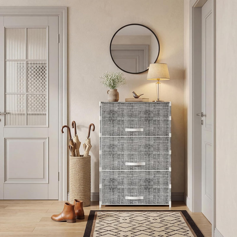 Shoe Storage Cabinet with Dustproof Flip Doors, 7 Tier Large Shoe Rack Organizer, Free Standing Shoe Shelf for Entryway, Closet, Hallway, Space Saving Sneaker Boots Storage, Modern Grey