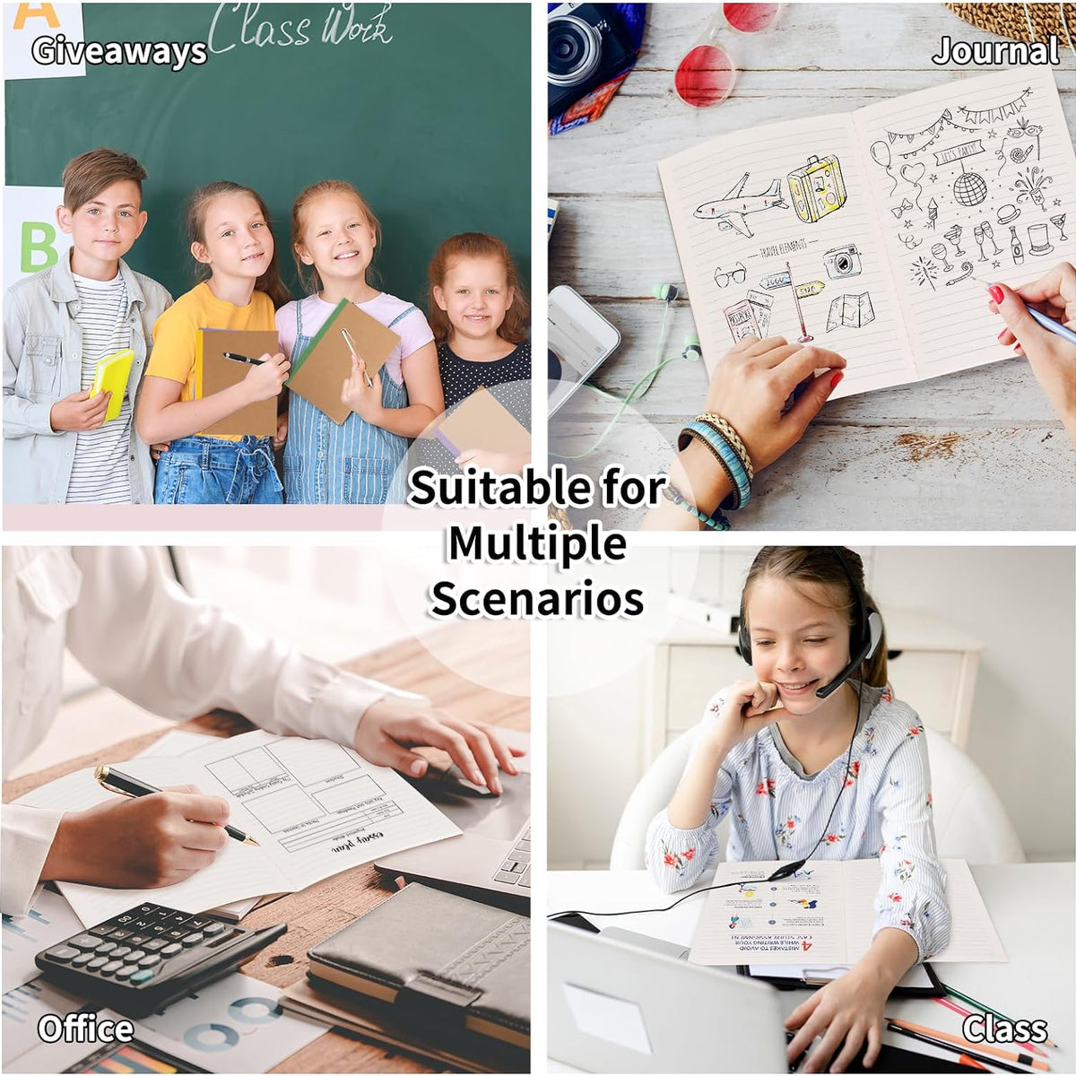 40 Pack A5 Kraft Notebooks Bulk, Lined Journals Bulk Colors with Rainbow Spine, 60 Pages for Kids Writing, Travel, Students