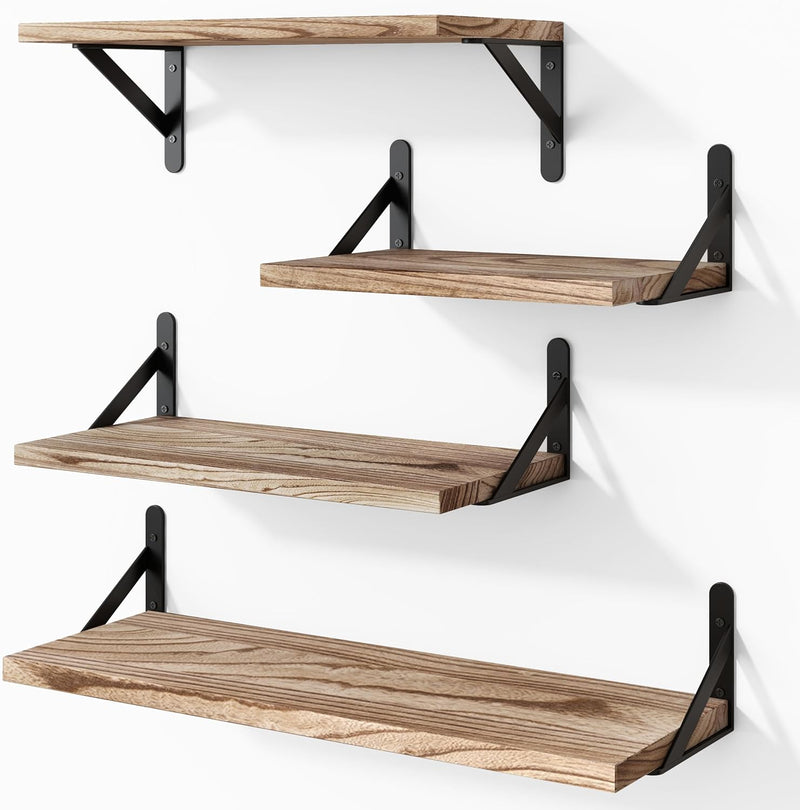 Floating Shelves for Wall Different Sizes Farmhouse Wall Shelf for Bedroom, Bathroom Storage, Living Room and Kitchen Decor(Set of 4)