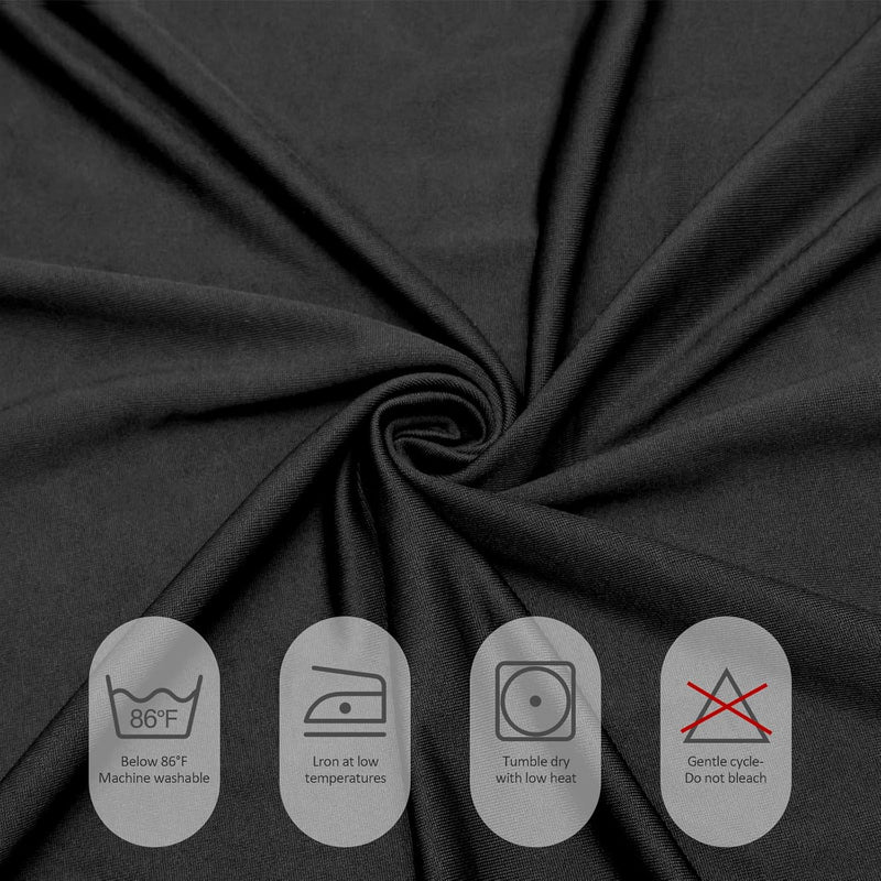 Fixwal 2 Pack Black Spandex Tablecloth for Rectangle Table 4ft, Table Skirt for Party, Show, Wedding and Birthday