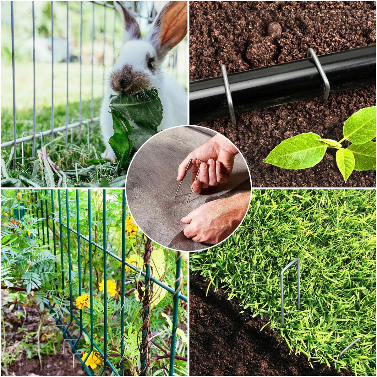 HongWay 5000 Pack 6 Inch Landscape Staples Bulk, Galvanized Garden Stakes 11 Gauge U-Shaped Pins Tent Stakes Yard Ground Staples for Landscaping Fabric, Lawn, Turf, Fence, Plant Cover, Irrigation