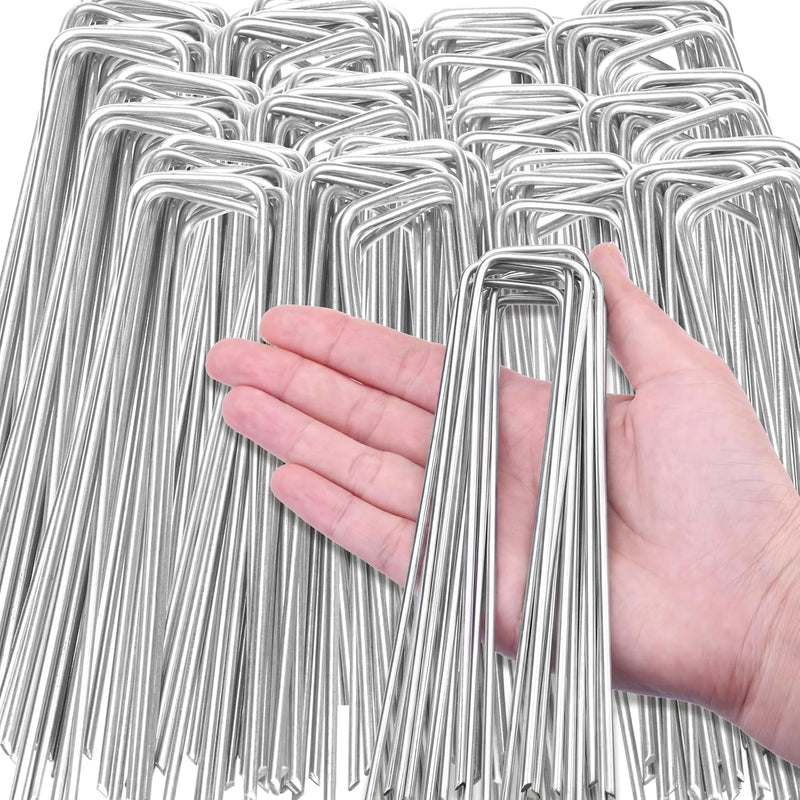 HongWay 5000 Pack 6 Inch Landscape Staples Bulk, Galvanized Garden Stakes 11 Gauge U-Shaped Pins Tent Stakes Yard Ground Staples for Landscaping Fabric, Lawn, Turf, Fence, Plant Cover, Irrigation