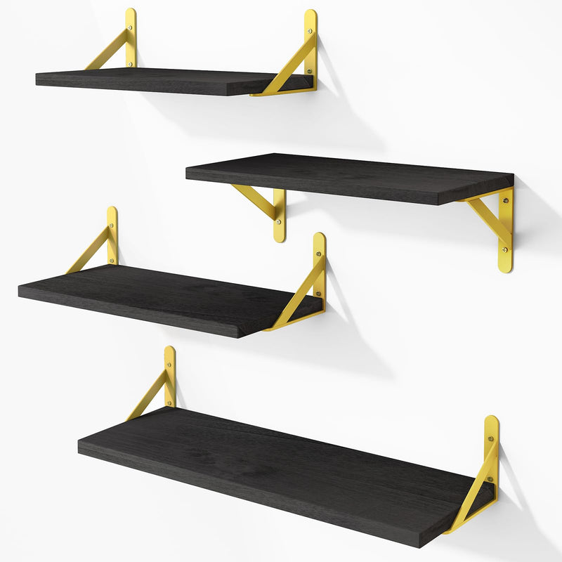 SUPERLELE Set of 4 Floating Wall Shelves in MDF Wall Mounted Shelves
