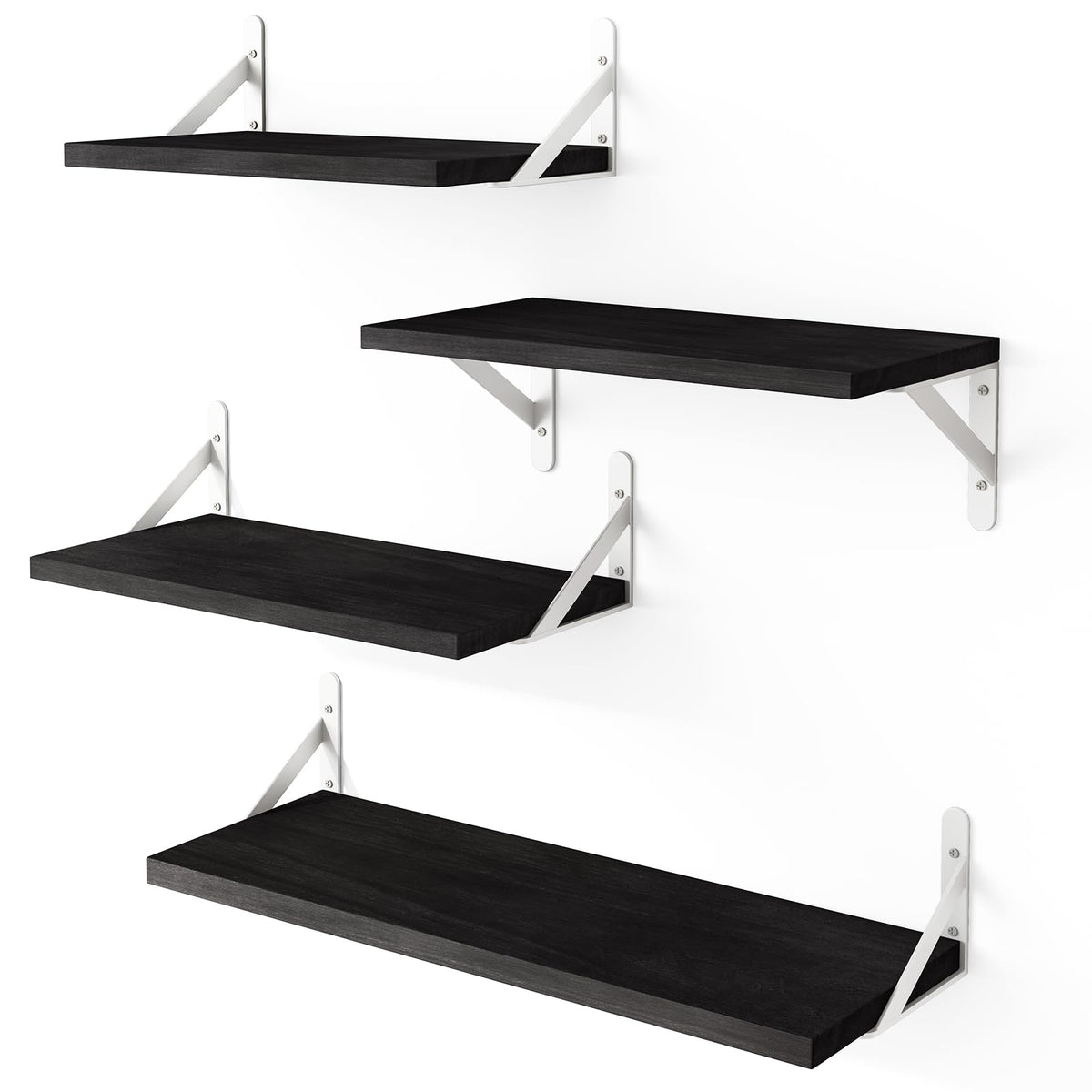 SUPERLELE Set of 4 Floating Wall Shelves in MDF Wall Mounted Shelves