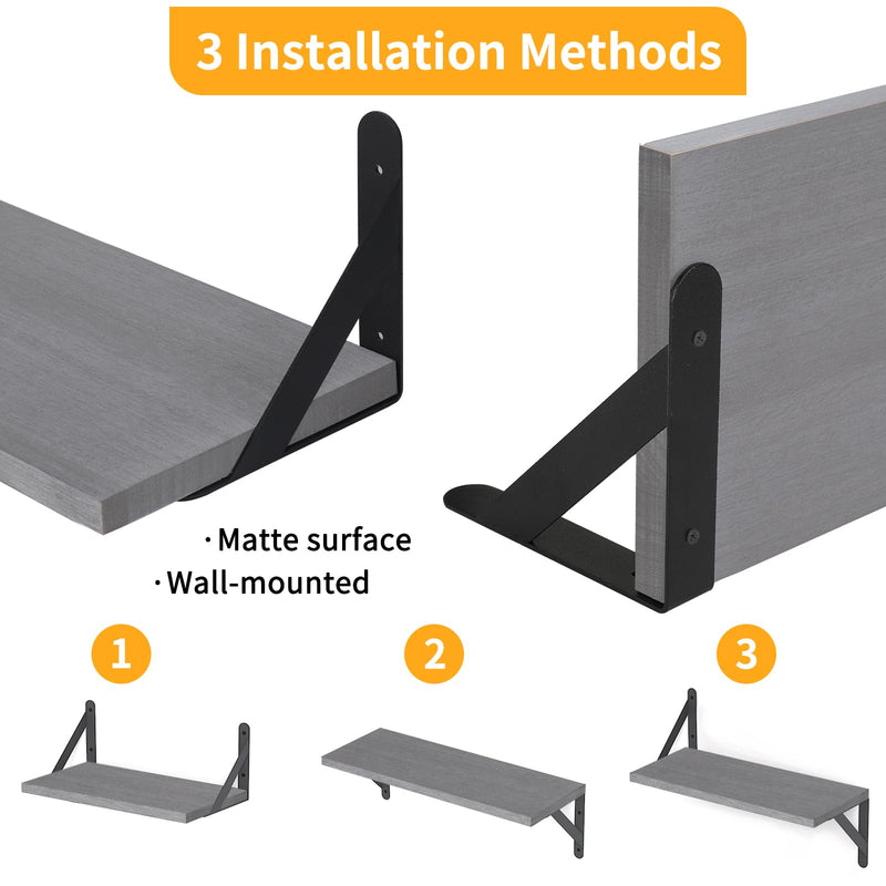 SUPERLELE Set of 4 Floating Wall Shelves in MDF Wall Mounted Shelves