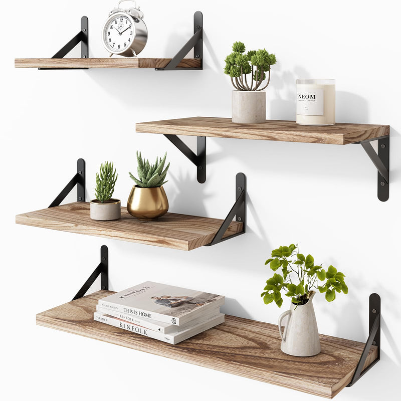 SUPERLELE Set of 4 Floating Wall Shelves in MDF Wall Mounted Shelves
