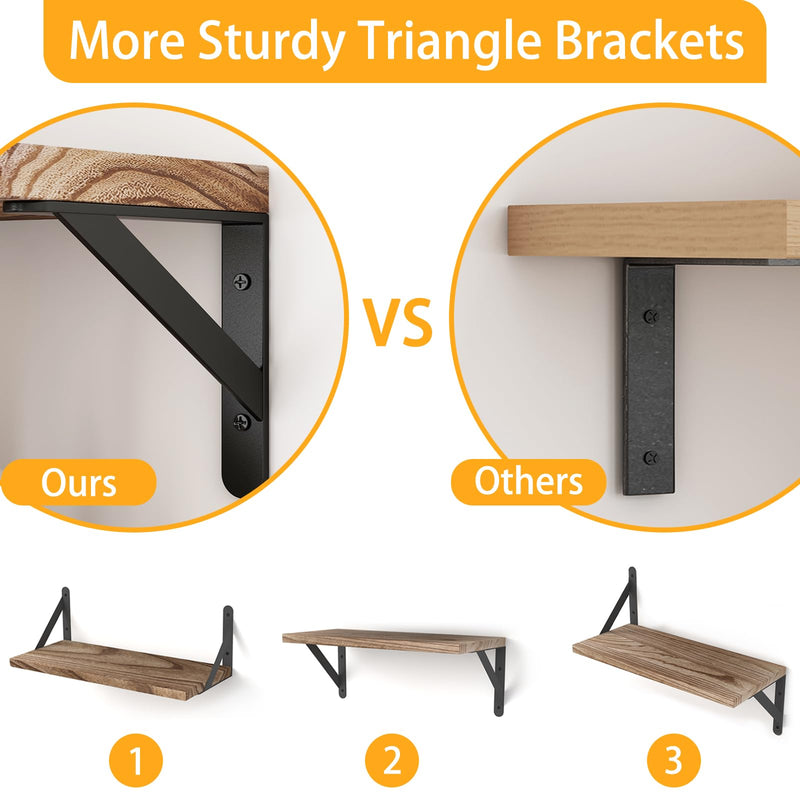 SUPERLELE Set of 4 Floating Wall Shelves in MDF Wall Mounted Shelves
