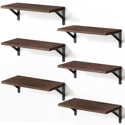 SUPERLELE 6-Pieces 16.5 Inch Floating Wall Shelves