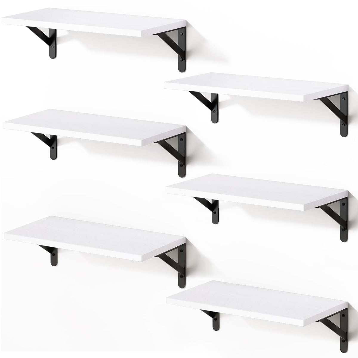 SUPERLELE 6-Pieces 16.5 Inch Floating Wall Shelves