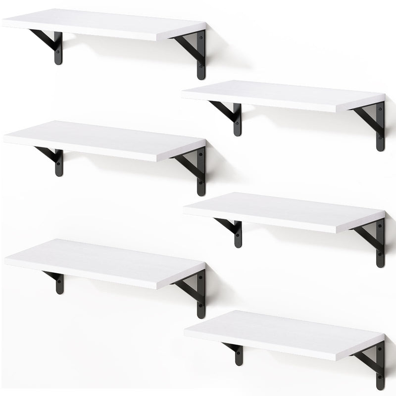 SUPERLELE 6-Pieces 16.5 Inch Floating Wall Shelves