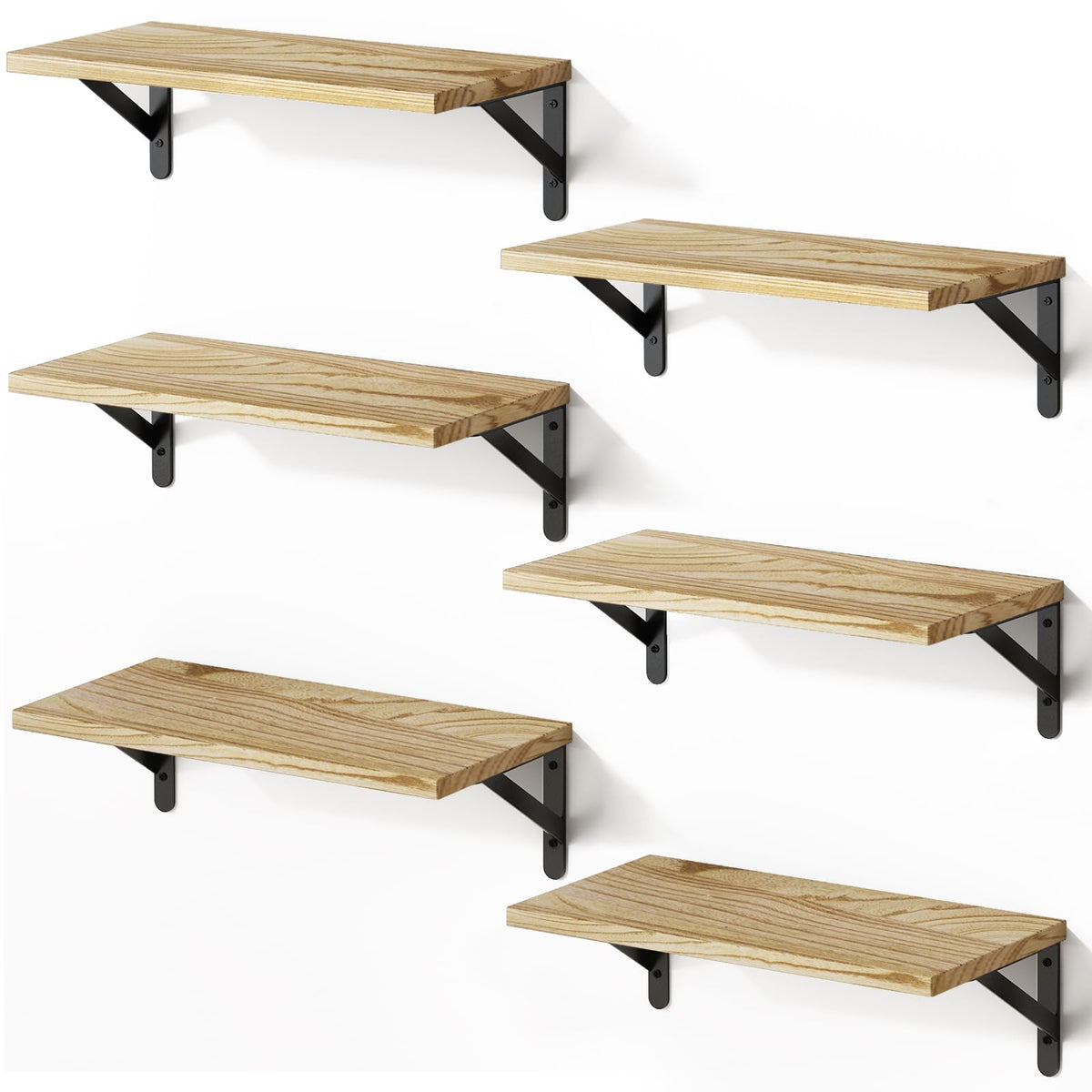 SUPERLELE 6-Pieces 16.5 Inch Floating Wall Shelves