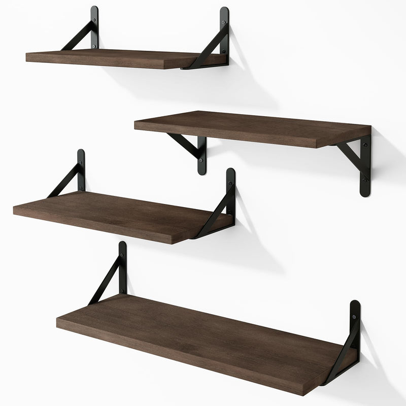 SUPERLELE Set of 4 Floating Wall Shelves in MDF Wall Mounted Shelves