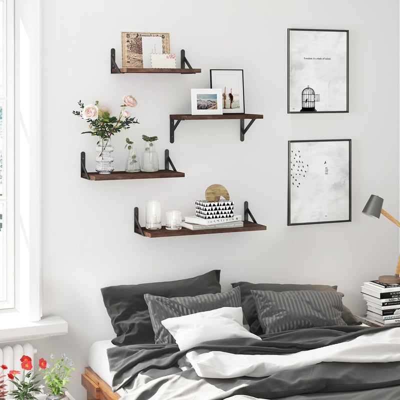 SUPERLELE Set of 4 Floating Wall Shelves in MDF Wall Mounted Shelves