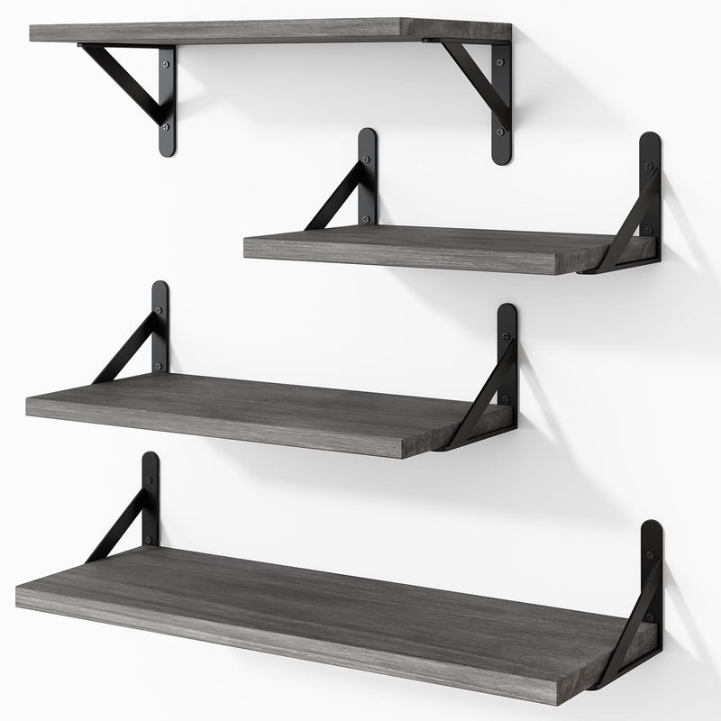 SUPERLELE Set of 4 Floating Wall Shelves in MDF Wall Mounted Shelves